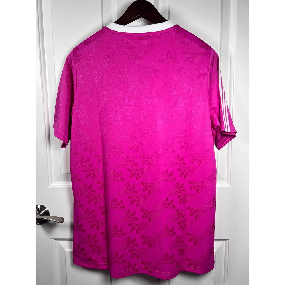 Adidas Originals Kids Pink Trefoil Monogram Soccer Jersey Shirt XL 15-16Y - Picture 5 of 5